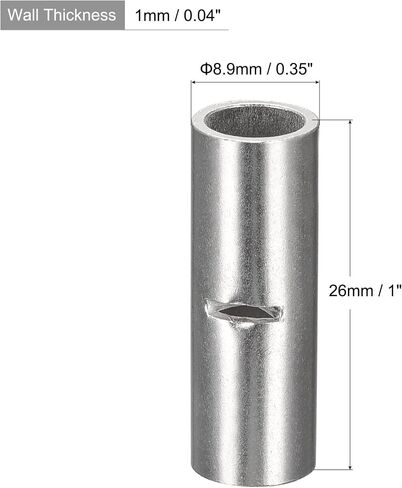 MECCANIXITY Non-Insulated Butt Crimp Terminals 6 AWG for Electrical Wire Splice DIY, Pack of 10 in Saudi Arabia