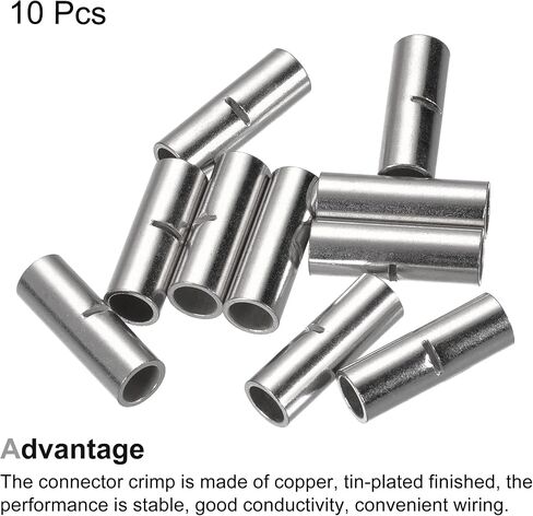 MECCANIXITY Non-Insulated Butt Crimp Terminals 6 AWG for Electrical Wire Splice DIY, Pack of 10 in Saudi Arabia