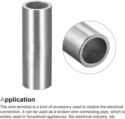 MECCANIXITY Non-Insulated Butt Crimp Terminals 6 AWG for Electrical Wire Splice DIY, Pack of 10 in Saudi Arabia