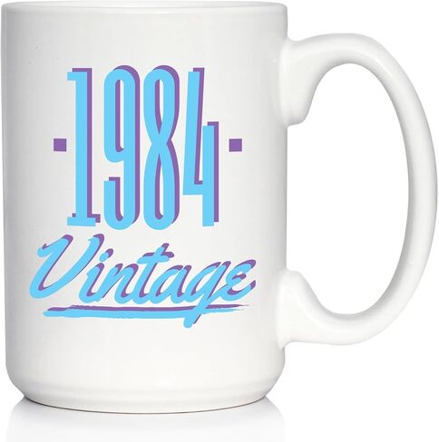 Vintage 1984 - Fun 40th Birthday Coffee Mug Gifts for Men & Women Turning 40 - Retro Coffee Cups - 11oz White Ceramic Mug in Saudi Arabia