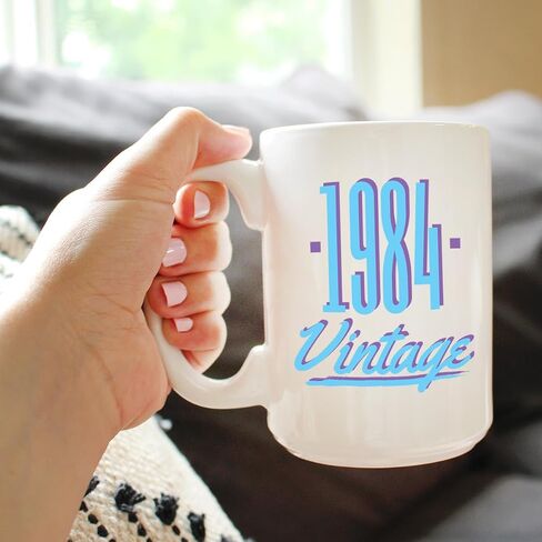 Vintage 1984 - Fun 40th Birthday Coffee Mug Gifts for Men & Women Turning 40 - Retro Coffee Cups - 11oz White Ceramic Mug in Saudi Arabia