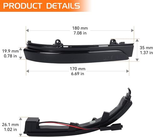 عدسة مدخنة ديناميكية متتابعة Led مرآة جانبية بدوره أضواء الإشارة المؤشر لـ 2011-2018 Volkswagen Jetta MK6 SE، لـ 2012-2019 VW Beetle in Kuwait