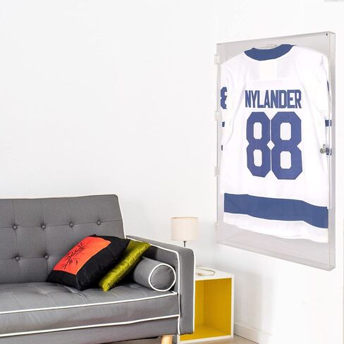 DisplayGifts XL Large Football/Hockey Uniform Jersey Display Case Frame, UV Protection Ultra Clear, Locks in Saudi Arabia