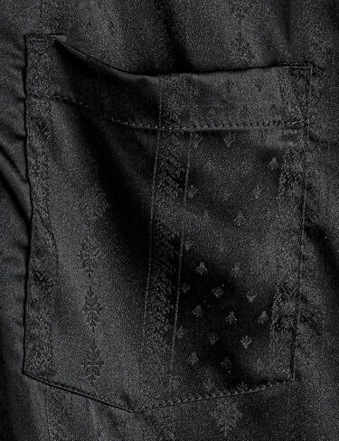 VATPAVE Mens Summer Jacquard Silk Shirts Casual Button Down Short Sleeve Hawaiian Shirt with Pocket in Saudi Arabia