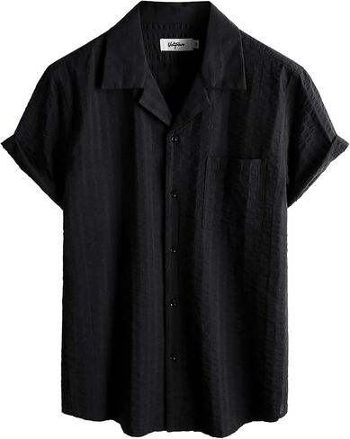 VATPAVE Mens Summer Cuban Collar Shirts Short Sleeve Button Down Beach Shirts Regular Fit Hawaiian Shirts with Pocket in Saudi Arabia