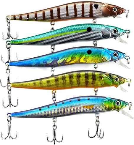 ODS Floating Minnow Lure 4.7" Topwater Crankbait with Treble Hooks for Freshwater Saltwater in Saudi Arabia