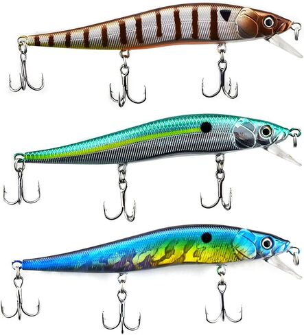 ODS Floating Minnow Lure 4.7" Topwater Crankbait with Treble Hooks for Freshwater Saltwater in Saudi Arabia