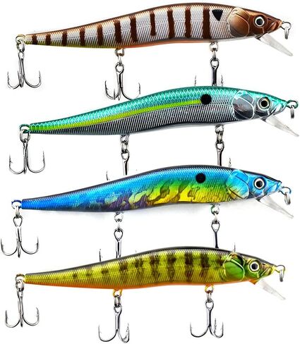 ODS Floating Minnow Lure 4.7" Topwater Crankbait with Treble Hooks for Freshwater Saltwater in Saudi Arabia