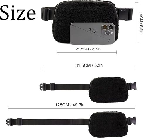 Fanny Pack Crossbody Bags,Small Waist Pouch, Belt Bag for Women and Men Waterproof - Everywhere Belt Bag(Black) in Saudi Arabia