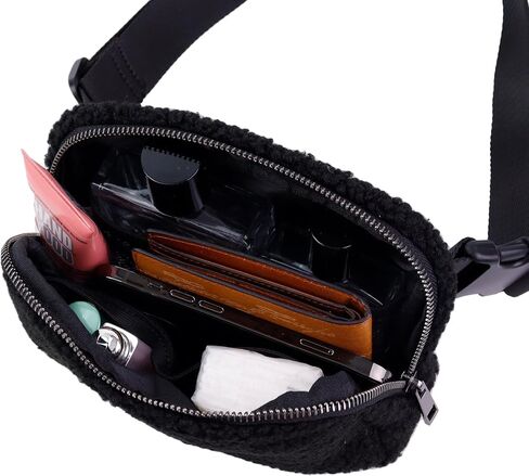 Fanny Pack Crossbody Bags,Small Waist Pouch, Belt Bag for Women and Men Waterproof - Everywhere Belt Bag(Black) in Saudi Arabia