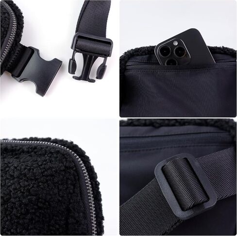 Fanny Pack Crossbody Bags,Small Waist Pouch, Belt Bag for Women and Men Waterproof - Everywhere Belt Bag(Black) in Saudi Arabia