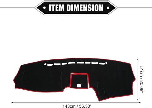 Dashboard Cover Compatible for Hyundai Santa Fe 2007-2012, Non-Slip Polyester Black Red Dash Cover Mat Dash Board Protector Cover in Saudi Arabia