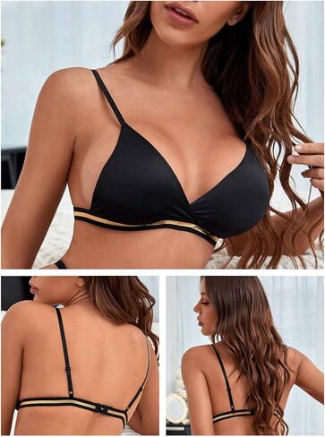 Women Ice Silk Padded Bra Briefs 2 Piece Lingerie Set in Saudi Arabia