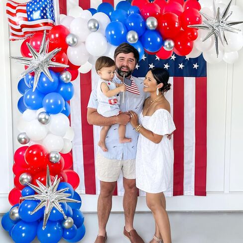 137PCS Red White and Blue Balloons Arch Garland Kit, 4th of July Balloon Arch with Star Balloons for National Day 4th of July Patriotic Party Decorations Independence Day Memorial Day Party Supplies in Saudi Arabia
