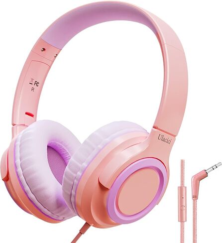 Kids Headphones,Kids Headphones for School,Headphones for Kids with Volume Limit of 94 db,Wired Children Headphones for Travel/Tablet Adjustable Headband Foldable(Blue) in Saudi Arabia