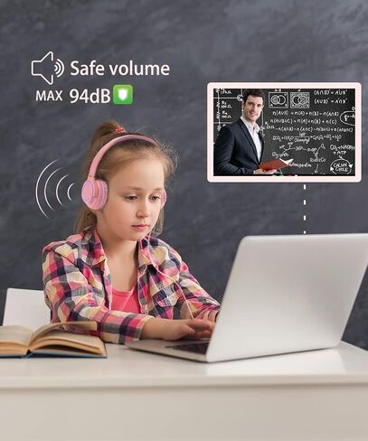 Kids Headphones,Kids Headphones for School,Headphones for Kids with Volume Limit of 94 db,Wired Children Headphones for Travel/Tablet Adjustable Headband Foldable(Blue) in Saudi Arabia