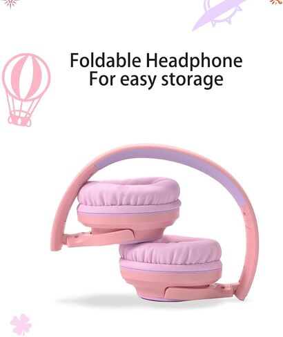 Kids Headphones,Kids Headphones for School,Headphones for Kids with Volume Limit of 94 db,Wired Children Headphones for Travel/Tablet Adjustable Headband Foldable(Blue) in Saudi Arabia