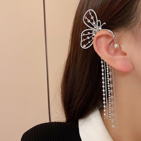 Butterfly Ear Cuff Zircon Butterfly Earrings for Women No Piercing Butterfly Wrap Earrings Dainty Butterfly Cartilage Earrings Gifts for Her in Kuwait