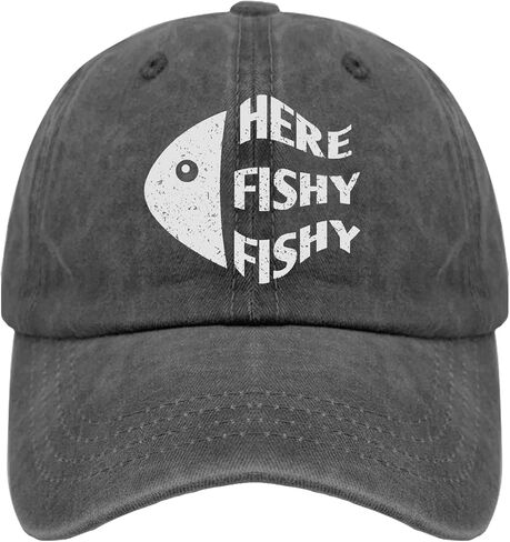 Fishy Hat Here Fishy Cap Running Cap Pigment Black Womens Beach Hat Gifts for Women Golf Cap in Saudi Arabia