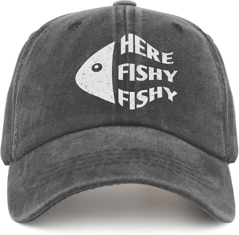 Fishy Hat Here Fishy Cap Running Cap Pigment Black Womens Beach Hat Gifts for Women Golf Cap in Saudi Arabia