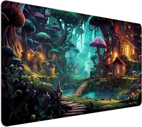 Goth Desk Mat, Black Occult Large Mouse Pad, Halloween Desk Decor, Witchy XXL Mousepad, Celestial Mushroom Gaming Mousepad, Office Desk Accessories Gifts in Saudi Arabia