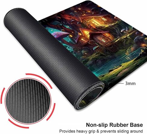 Goth Desk Mat, Black Occult Large Mouse Pad, Halloween Desk Decor, Witchy XXL Mousepad, Celestial Mushroom Gaming Mousepad, Office Desk Accessories Gifts in Saudi Arabia