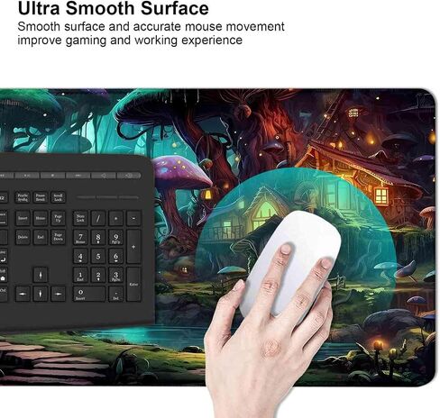Goth Desk Mat, Black Occult Large Mouse Pad, Halloween Desk Decor, Witchy XXL Mousepad, Celestial Mushroom Gaming Mousepad, Office Desk Accessories Gifts in Saudi Arabia