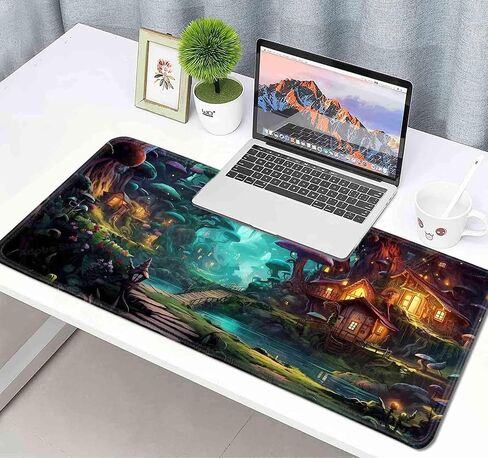 Goth Desk Mat, Black Occult Large Mouse Pad, Halloween Desk Decor, Witchy XXL Mousepad, Celestial Mushroom Gaming Mousepad, Office Desk Accessories Gifts in Saudi Arabia