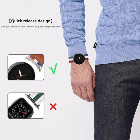 for Google Pixel Watch Band Genuine Leather Band, Durable Breathable Replacement Strap for Google Pixel Watch Women Man. in Saudi Arabia