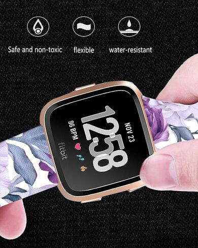 متوافق مع سوار Versa 4/Versa 3/Sense/Sense 2 للنساء والفتيات، حزام رياضي بديل لطيف لا يبهت للساعة الذكية Versa 4/Versa 3 in Kuwait