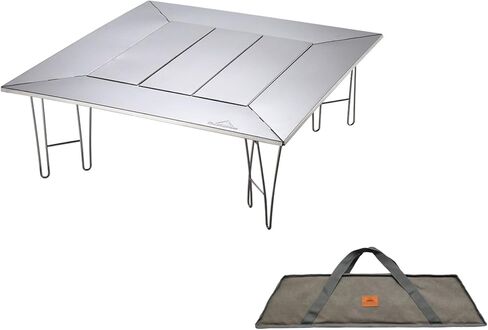 CAMPINGMOON Camping Grill Table with Canvas Carrying Bag (Removable Center Plates Type (T-503)) Medium Silver in Saudi Arabia