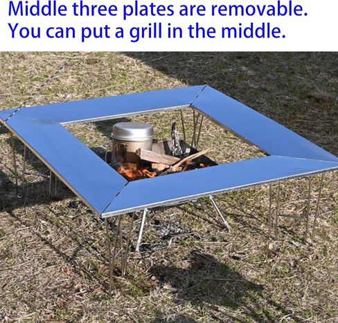 CAMPINGMOON Camping Grill Table with Canvas Carrying Bag (Removable Center Plates Type (T-503)) Medium Silver in Saudi Arabia