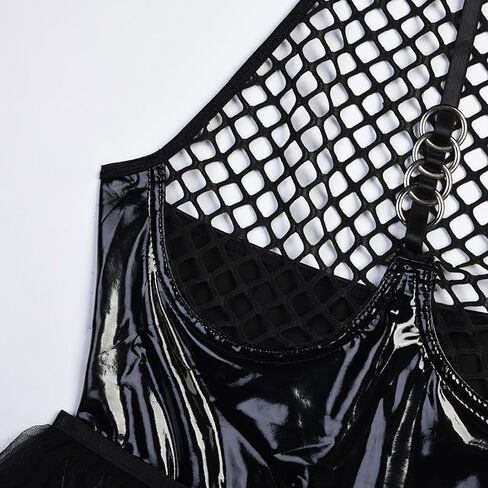 Yxinly الرباط مجموعة الملابس الداخلية للنساء مثير بو الجلود الغريبة شبكة صيد السمك ارتداءها يوتار تيدي توتو نوم in Kuwait