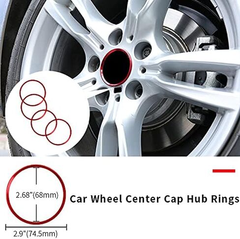 SANRILY 7PCS Emblem Decorative Ring Fit for BMW Front Hood Trunk 74mm Badge Logo Rings/69mm Wheel Center caps hub Cover Ring/Emblem Decal Replacement in Saudi Arabia