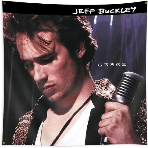 علم معلق على الحائط من Jeff Buckley Tapestry Grace Banner Music Album (3×3أقدام، لون زاهٍ، بوليستر) للرجال الكهف، المسكن، احتياجات الهدايا in Saudi Arabia