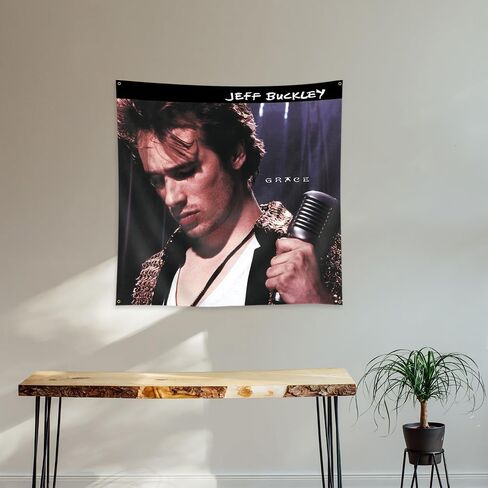 علم معلق على الحائط من Jeff Buckley Tapestry Grace Banner Music Album (3×3أقدام، لون زاهٍ، بوليستر) للرجال الكهف، المسكن، احتياجات الهدايا in Saudi Arabia