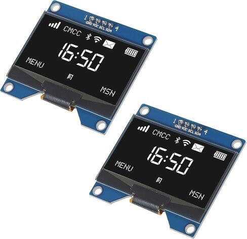 2 قطعة 1.54 بوصة OLED وحدة 12864 128x64 الأبيض SSD1309 سائق IIC المسلسل عرض لوحة تركيبية ل Raspberry Pi (أبيض) in Saudi Arabia