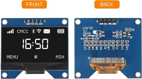 2 قطعة 1.54 بوصة OLED وحدة 12864 128x64 الأبيض SSD1309 سائق IIC المسلسل عرض لوحة تركيبية ل Raspberry Pi (أبيض) in Saudi Arabia