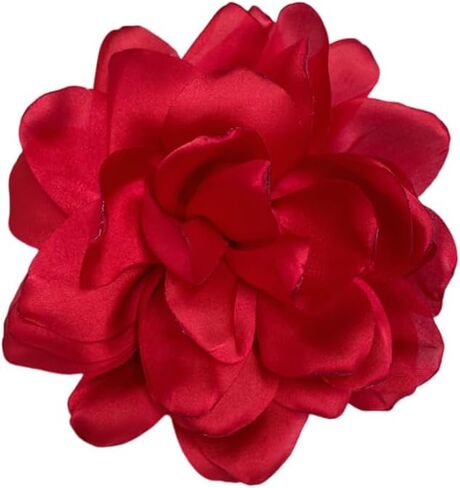 Dainty Thin Satin Rose Flower Large Brooch Lapel Pins Delicate Elegant Handmade Big Fabric Camellia Flowers Brooches Pin Classic for Women Wedding Party Banquet Dress Suit Clothes Accessories Jewelry Gifts 120mm in Saudi Arabia