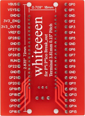 للوحة القطع الطرفية PI PICO 43 دبوس 3.81 مم متوافقة مع لوحة Raspberry Pi Pico (2 قطعة) in Kuwait