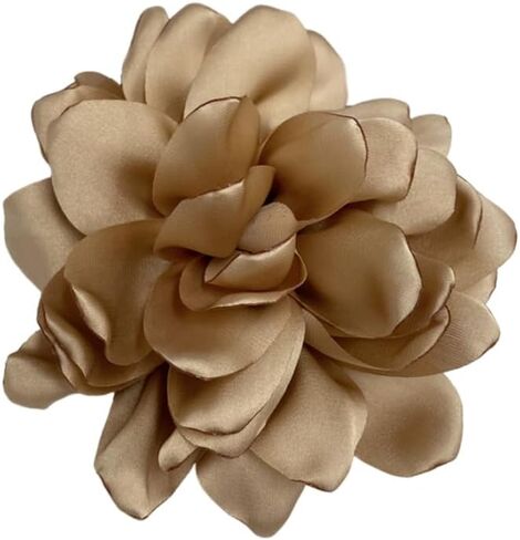 Dainty Thin Satin Rose Flower Large Brooch Lapel Pins Delicate Elegant Handmade Big Fabric Camellia Flowers Brooches Pin Classic for Women Wedding Party Banquet Dress Suit Clothes Accessories Jewelry Gifts 120mm in Saudi Arabia