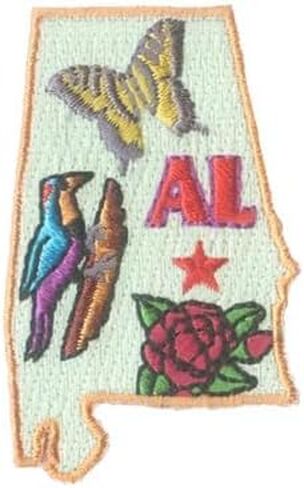 Alabama State Shape Iron On Patch in Saudi Arabia