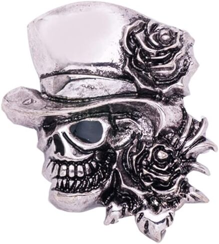 Vintage Skull Head Brooch Pin Skeleton Rose Flower Pins Clip Lapel Shawl Sweater Scarves Dress Suit Backpacks Badge Hat Brooches Pins Fashion Halloween Jewelry Gifts for Women Girls Men Accessories in Saudi Arabia