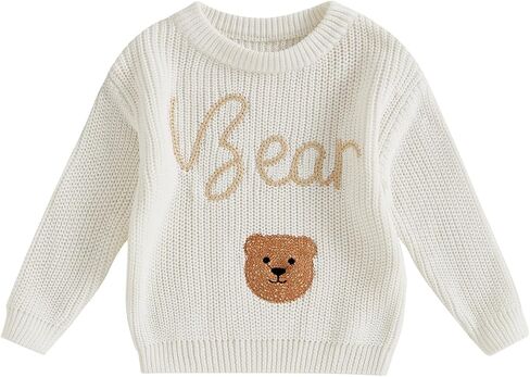 Toddler Baby Girl Boy Knit Sweater Letter Embroidery Pullover Sweatshirt Newborn Fall Winter Clothes in Saudi Arabia