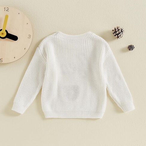 Toddler Baby Girl Boy Knit Sweater Letter Embroidery Pullover Sweatshirt Newborn Fall Winter Clothes in Saudi Arabia