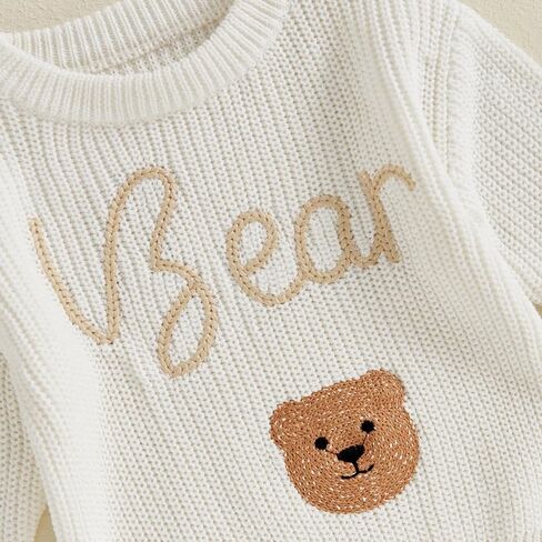 Toddler Baby Girl Boy Knit Sweater Letter Embroidery Pullover Sweatshirt Newborn Fall Winter Clothes in Saudi Arabia
