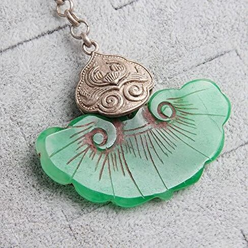 1Pcs Chinese Antique Tibetan Silver Inlaid Jade Earrings Chinese Jade Earrings Jewels in Saudi Arabia