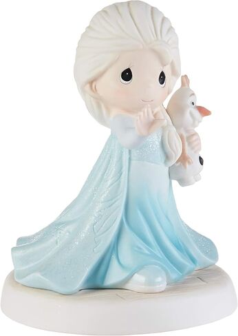 Precious Moments Disney Showcase Frozen | There's Snow Like You Bisque Porcelain Figurine | Elsa & Olaf | Disney Decor & Gifts | Hand-Painted in Saudi Arabia