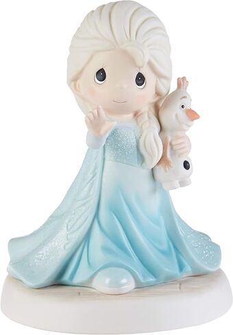 Precious Moments Disney Showcase Frozen | There's Snow Like You Bisque Porcelain Figurine | Elsa & Olaf | Disney Decor & Gifts | Hand-Painted in Saudi Arabia