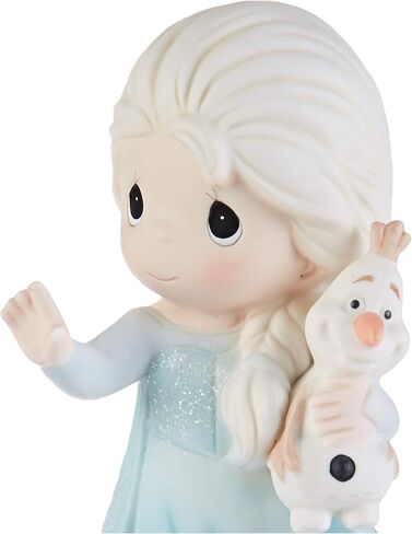 Precious Moments Disney Showcase Frozen | There's Snow Like You Bisque Porcelain Figurine | Elsa & Olaf | Disney Decor & Gifts | Hand-Painted in Saudi Arabia
